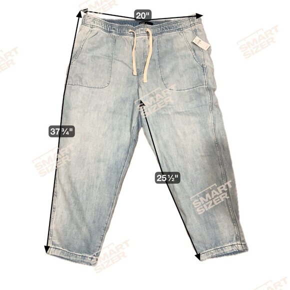 Gap Denim Joggers Pant with Rope Tie Closure Size XL Light Wash - Picture 11 of 11